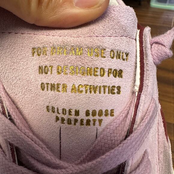 Golden Goose Red Pink Superstar Bicolor Suede Low Top Lace Up Sneakers Womens 9 - Picture 4 of 10